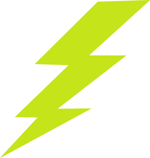 Neon Lightning Bolt Graphic PNG