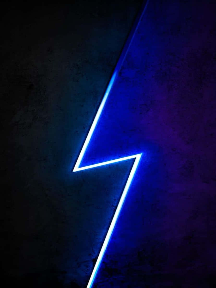 Electric neon lightning crackles against the night sky Wallpaper