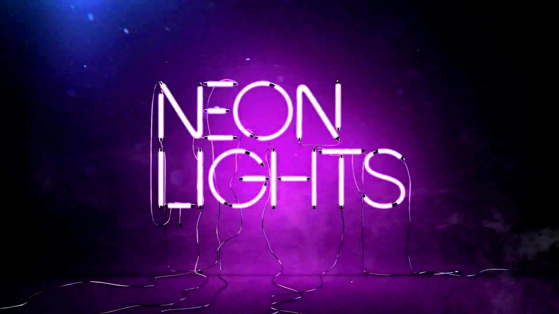 Neonbeleuchtungein Neonzeichen Mit Violettem Hintergrund Wallpaper
