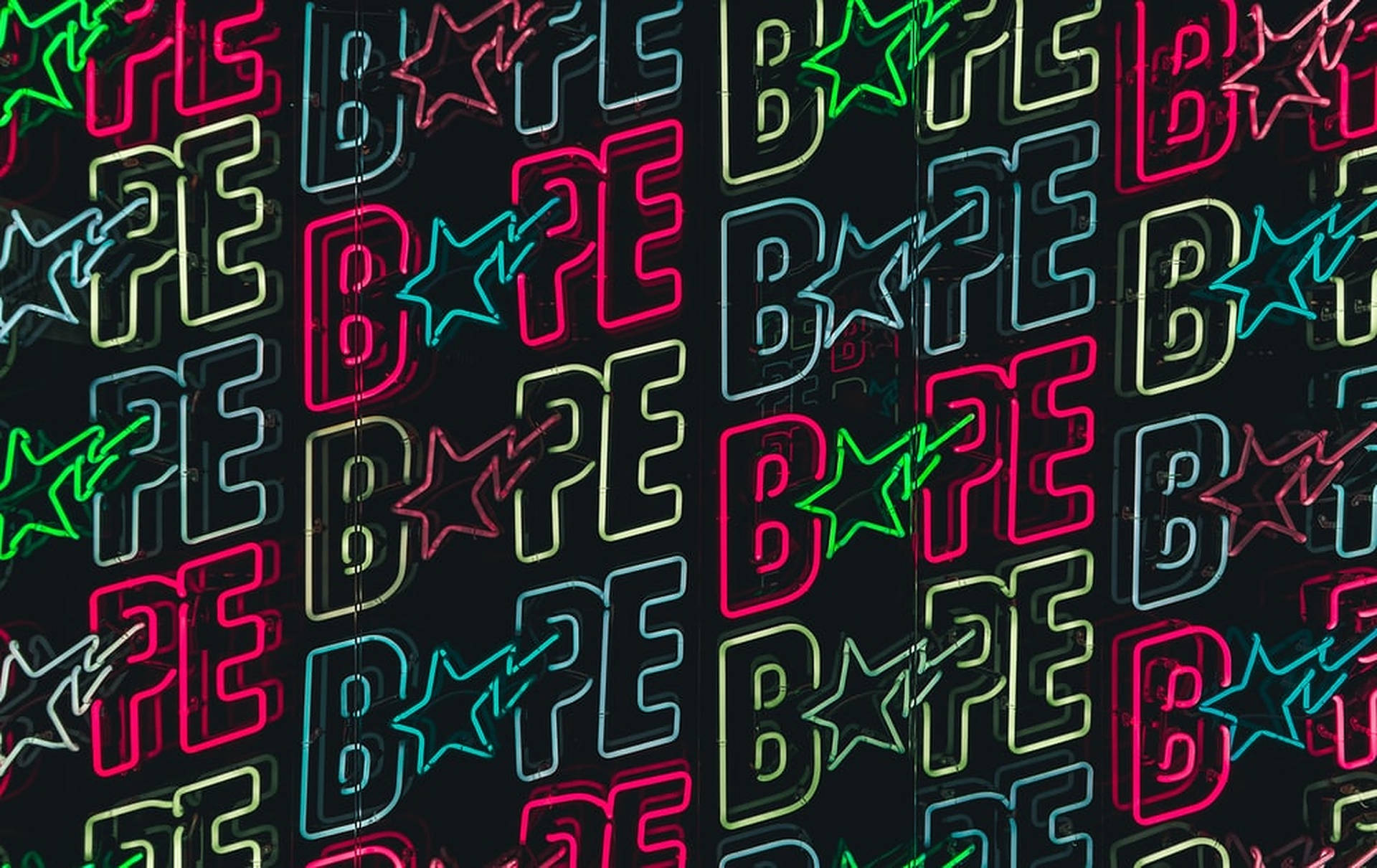 Neon Lights BAPE Logo Wallpaper