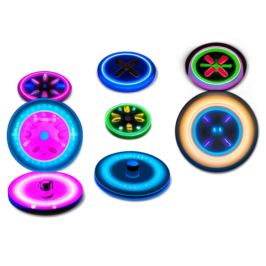 Neon Lights Buttons Png 06262024 PNG