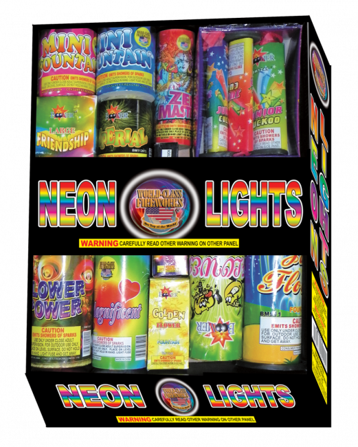 Neon Lights Fireworks Collection PNG