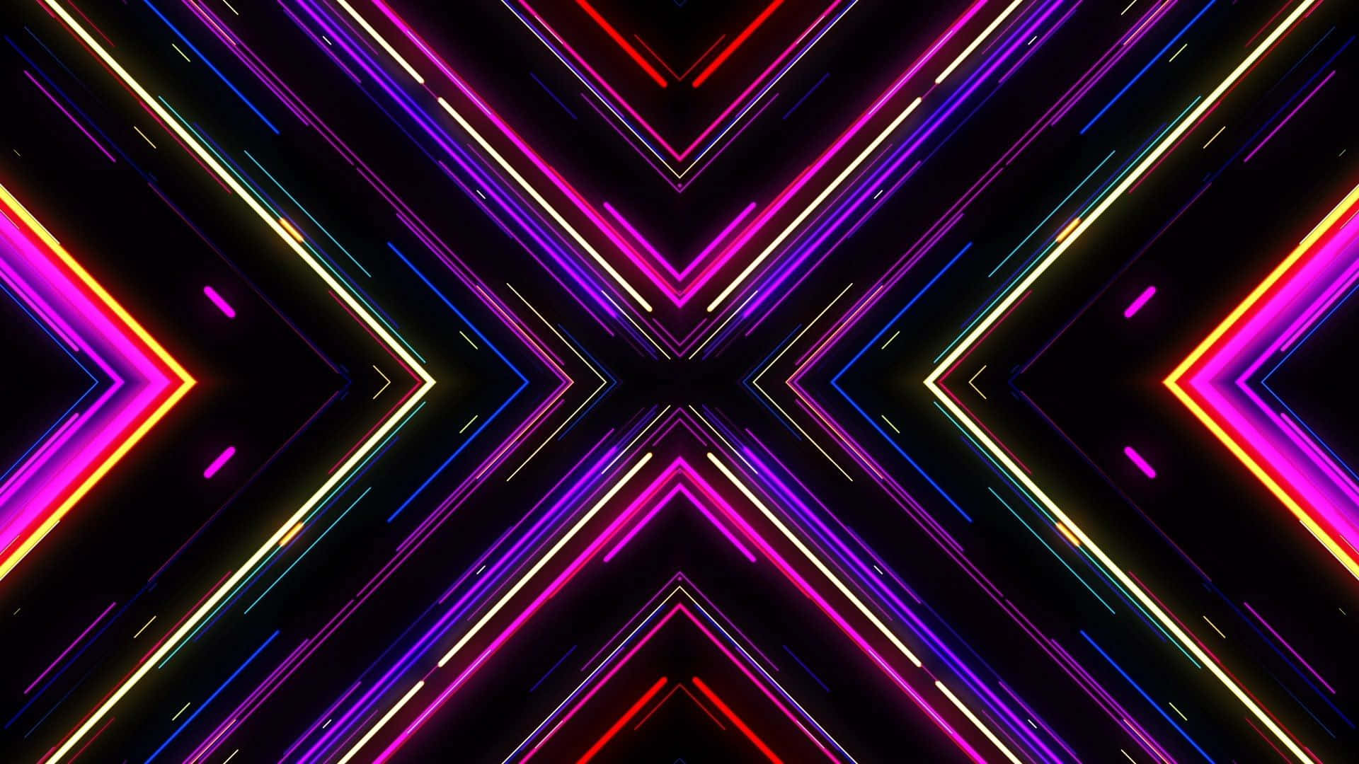 Neon Lights Symmetry Abstract Wallpaper