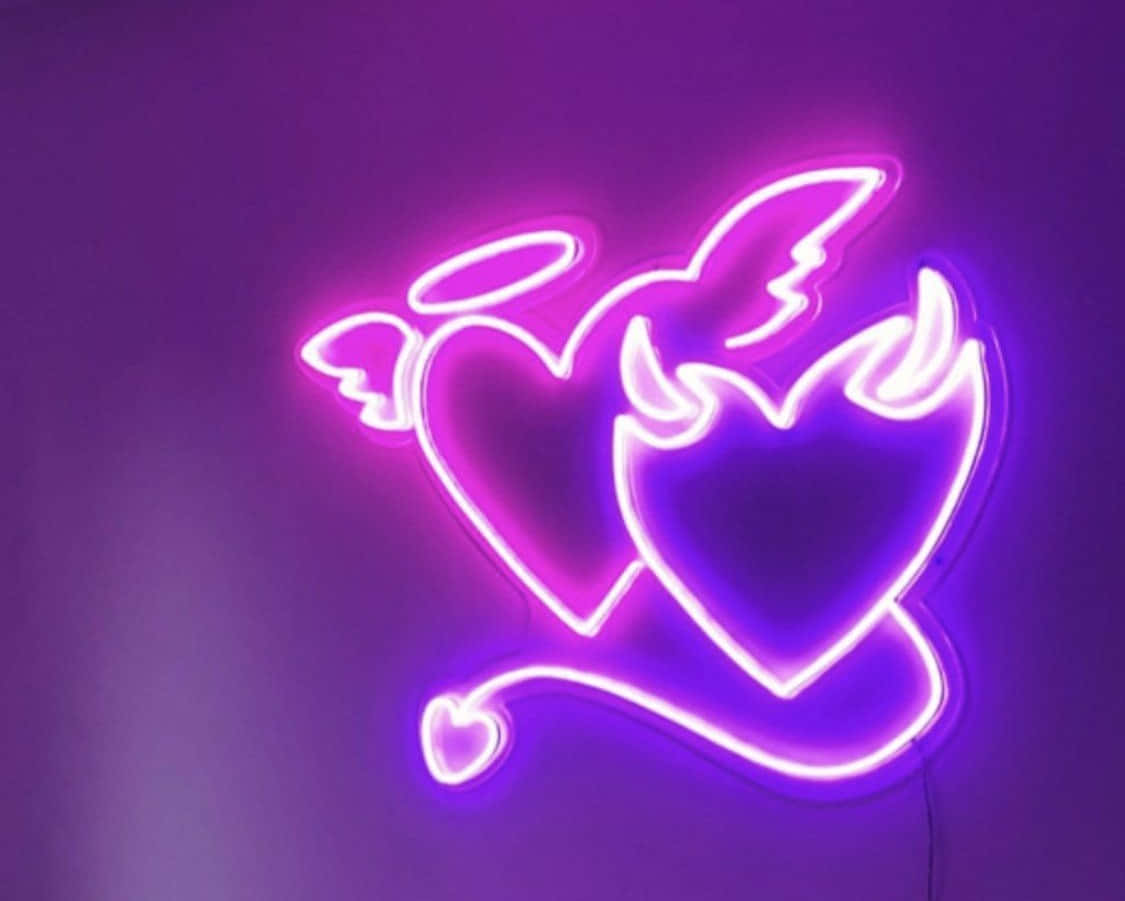 Hearts Neon Lights Tumblr Laptop Wallpaper