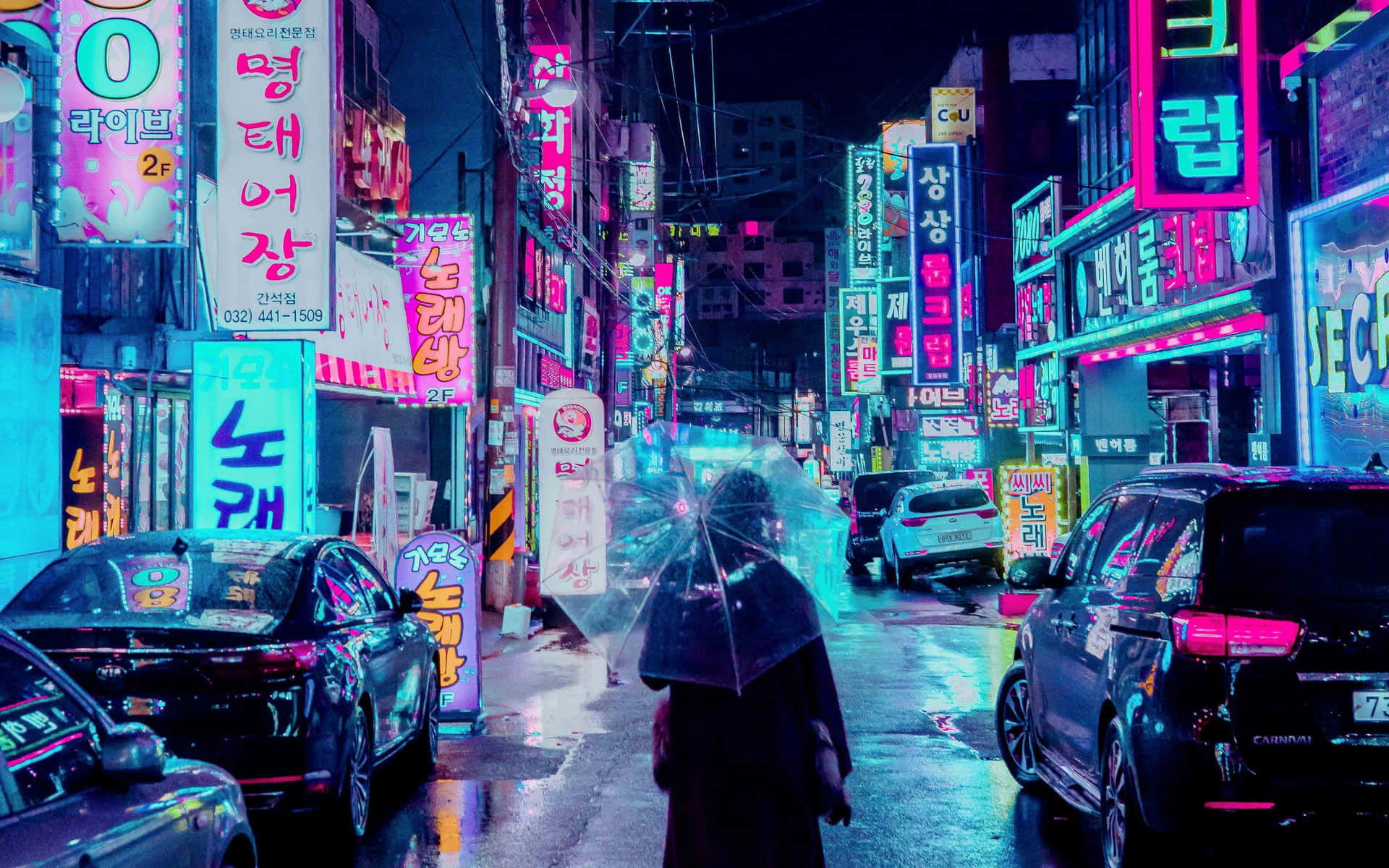 Tumblr Koreanske Neonlys Bærbare Computervægge Tapet Wallpaper