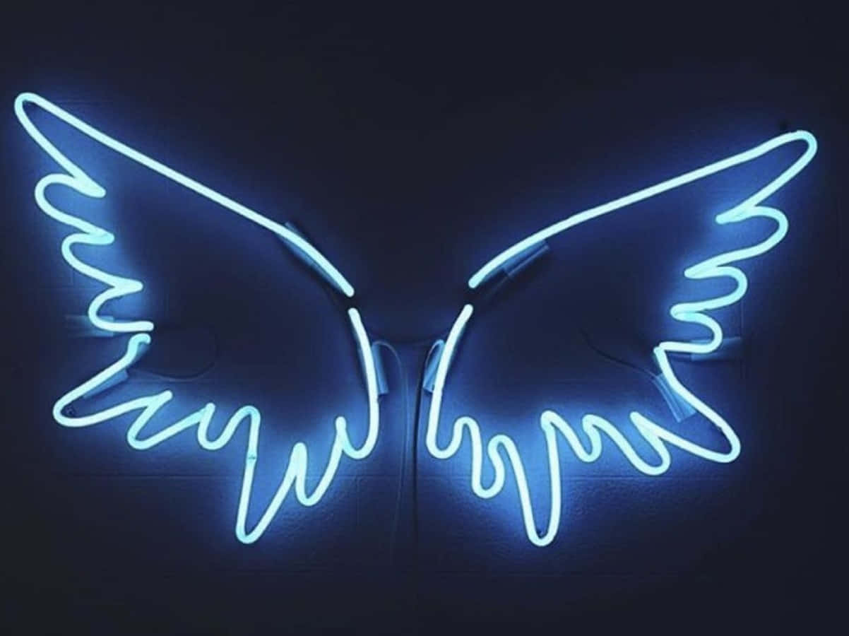 Wings Neon Lights Tumblr Laptop Wallpaper