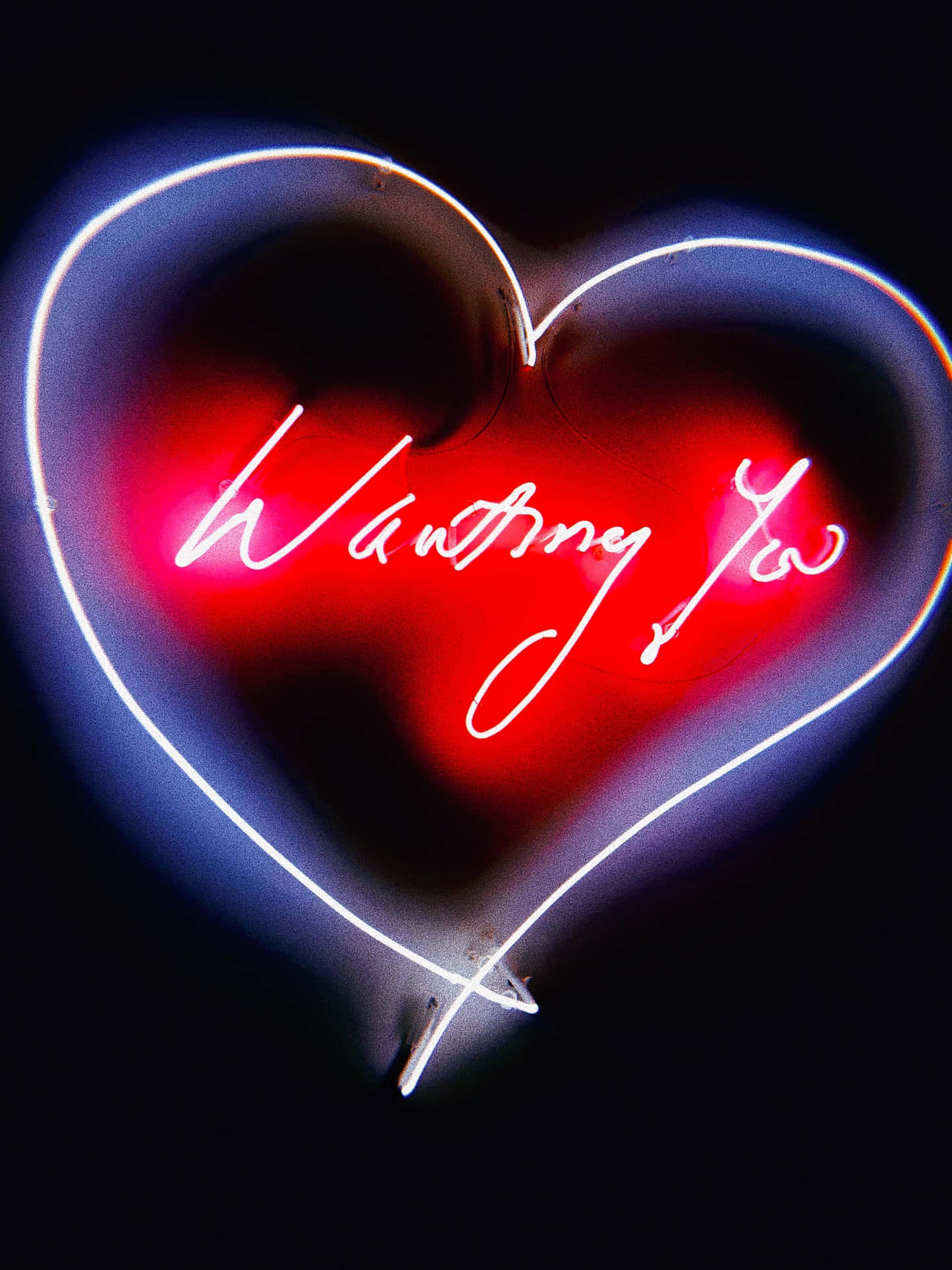 Neon Lights Waiting You Aesthetic Valentine's Day Wallpaper