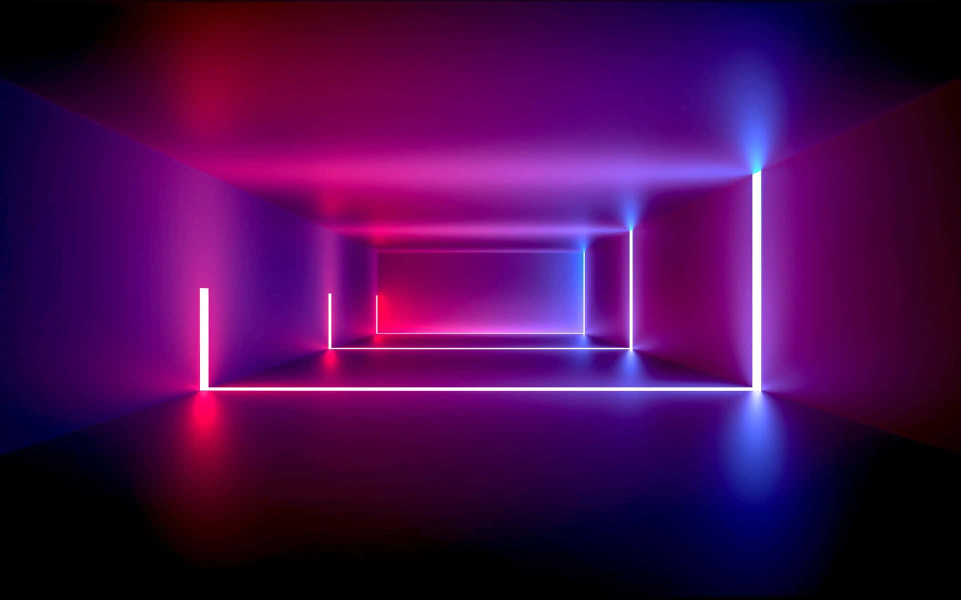 Neon Lit Abstract Corridor Wallpaper