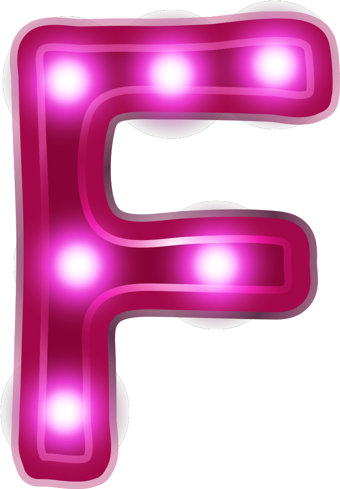 Neon Lit Letter F Graphic PNG