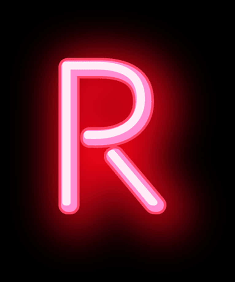 Neon Lit Letter R Symbol PNG