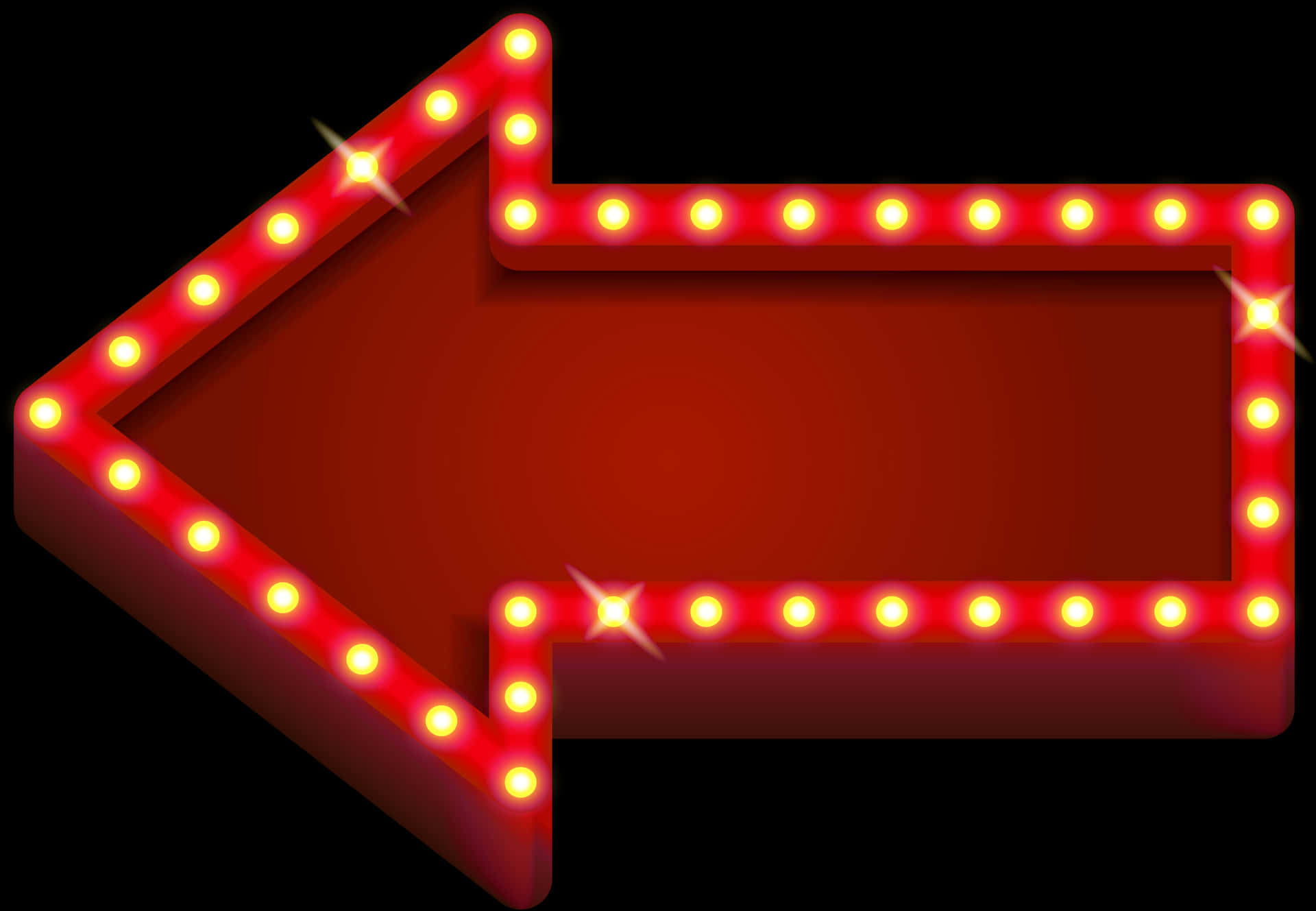 Neon Lit Red Arrow Sign PNG