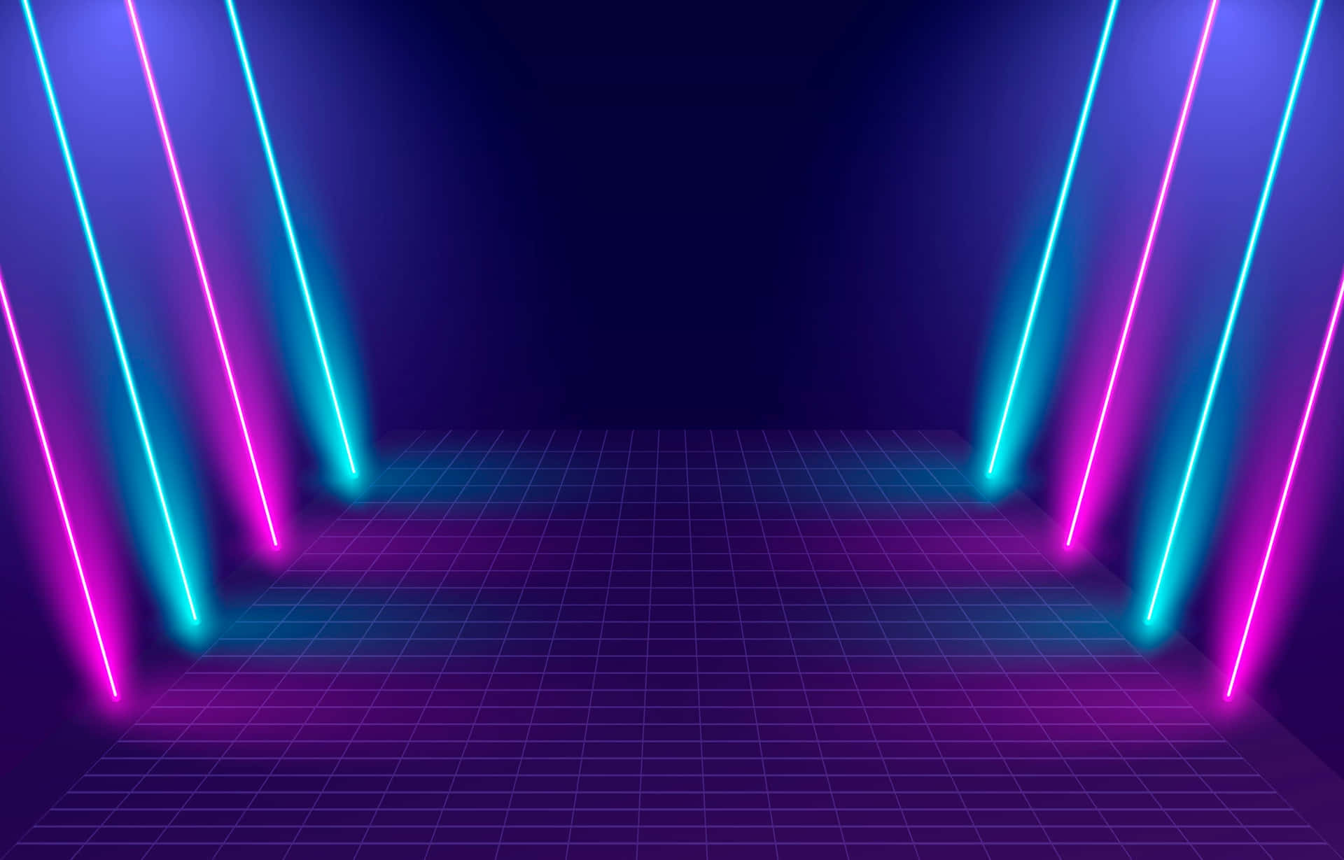 Neon Lit Retro Virtual Reality Backdrop Wallpaper