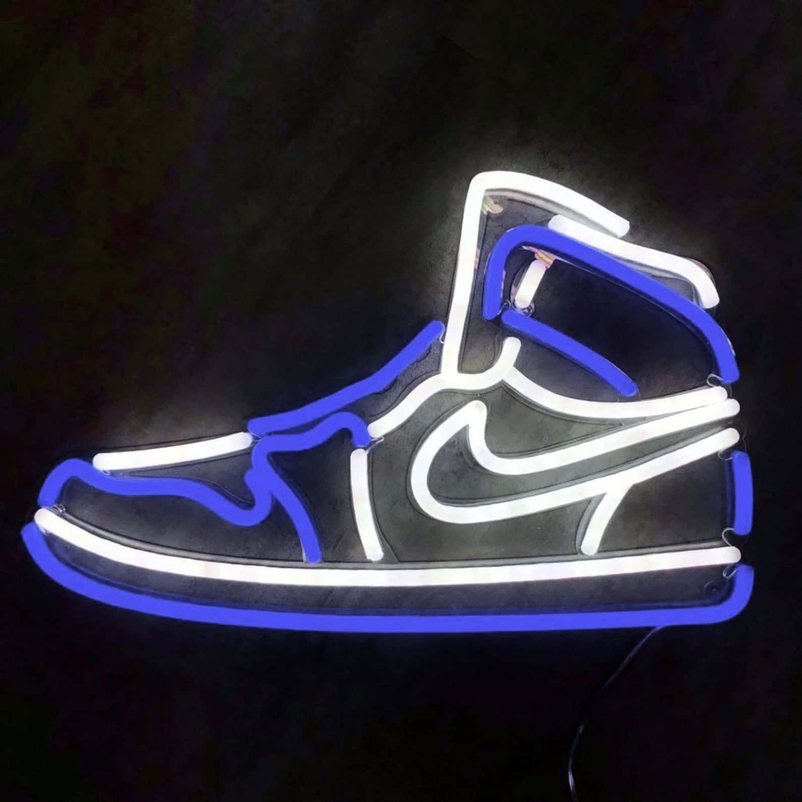 Neon Lit Sneaker Art Wallpaper
