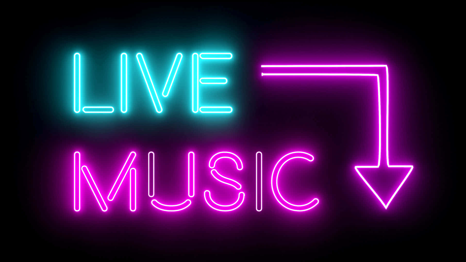 Neon Live Music Sign Wallpaper