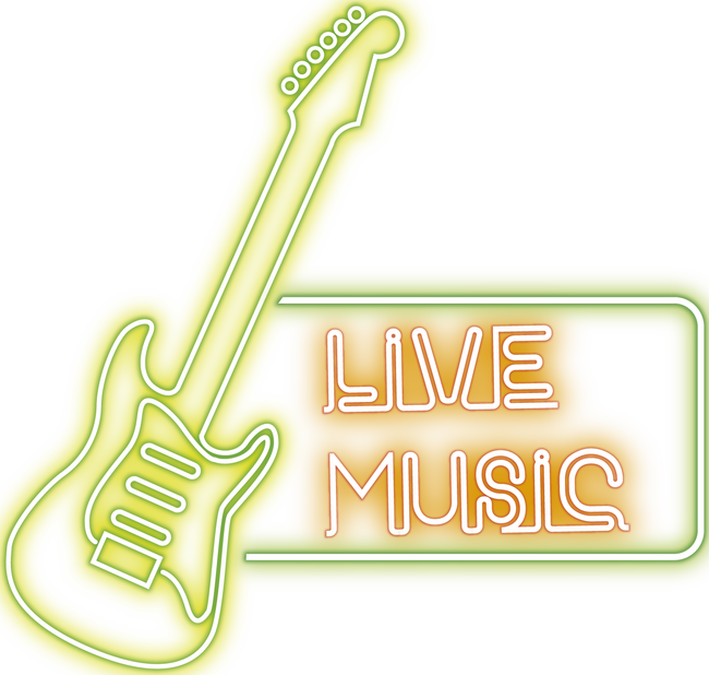 Neon Live Music Sign PNG