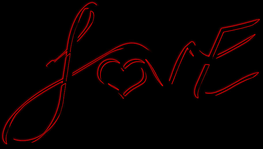 Neon Love Signature PNG