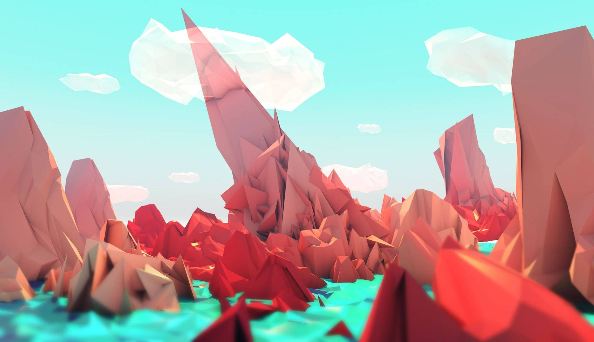 Neon Low Poly Background