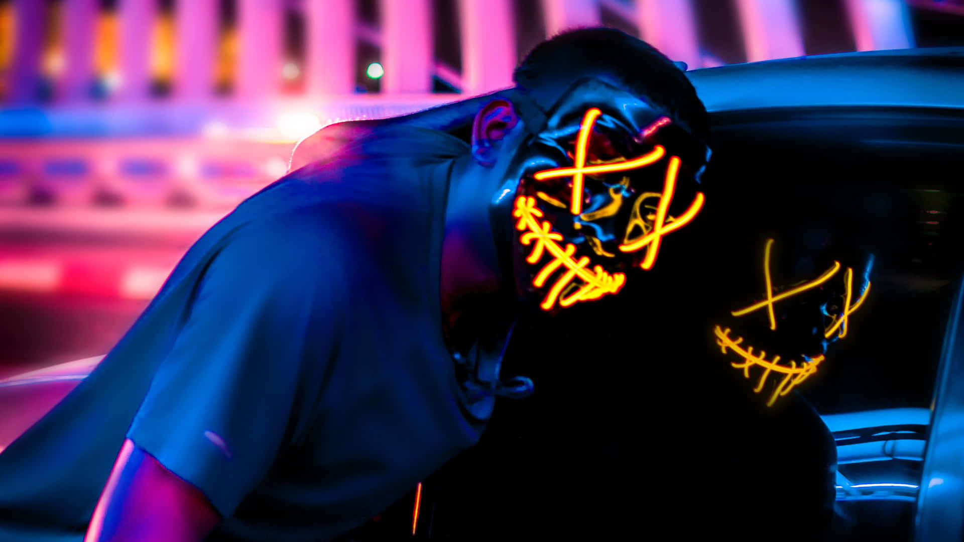 Neon Mask Wallpaper