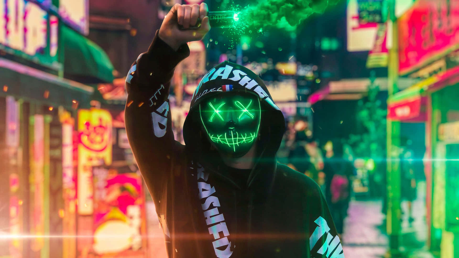 Neon Mask Wallpaper