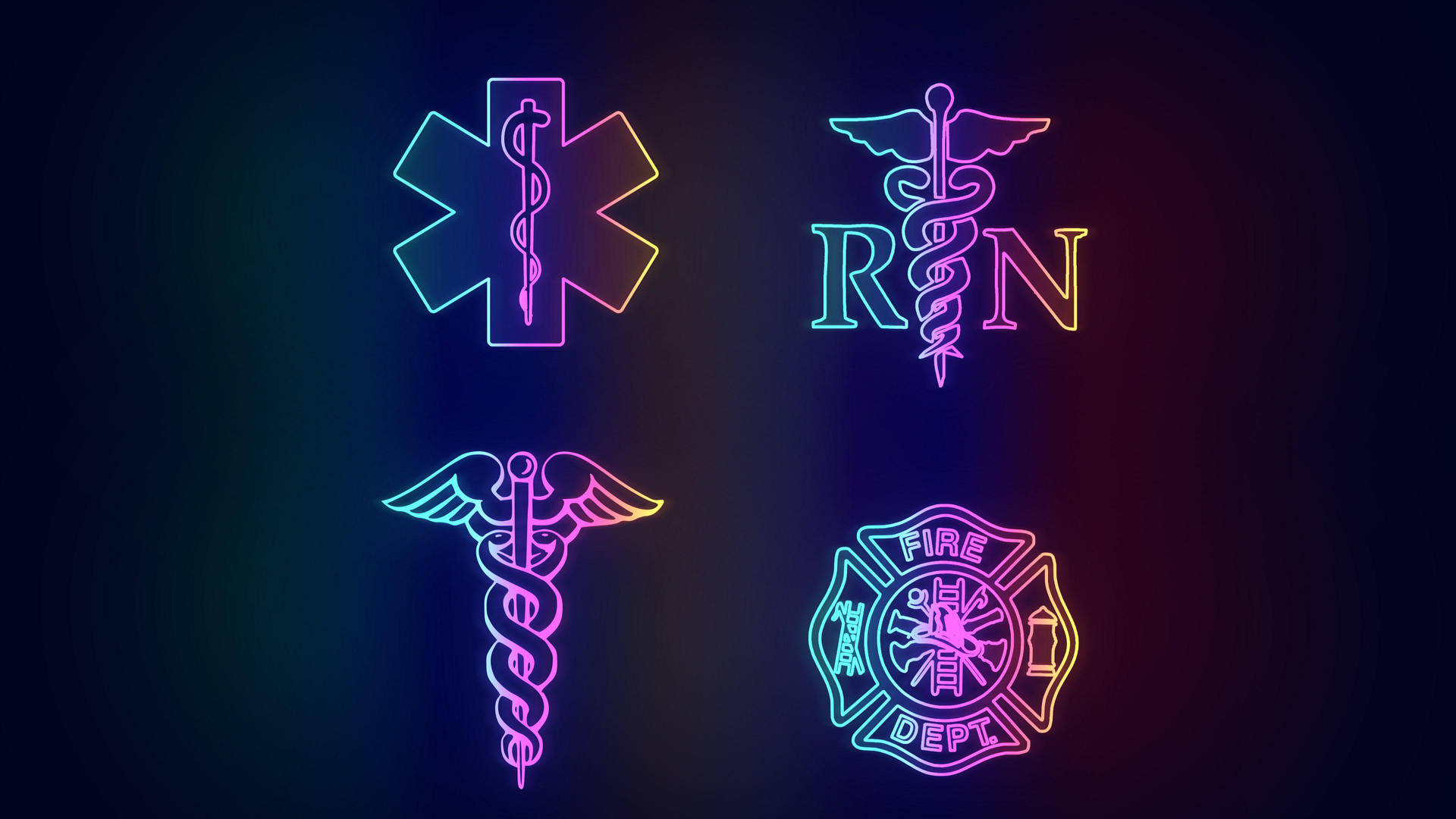 Neon Medical Symbol Collection Wallpaper