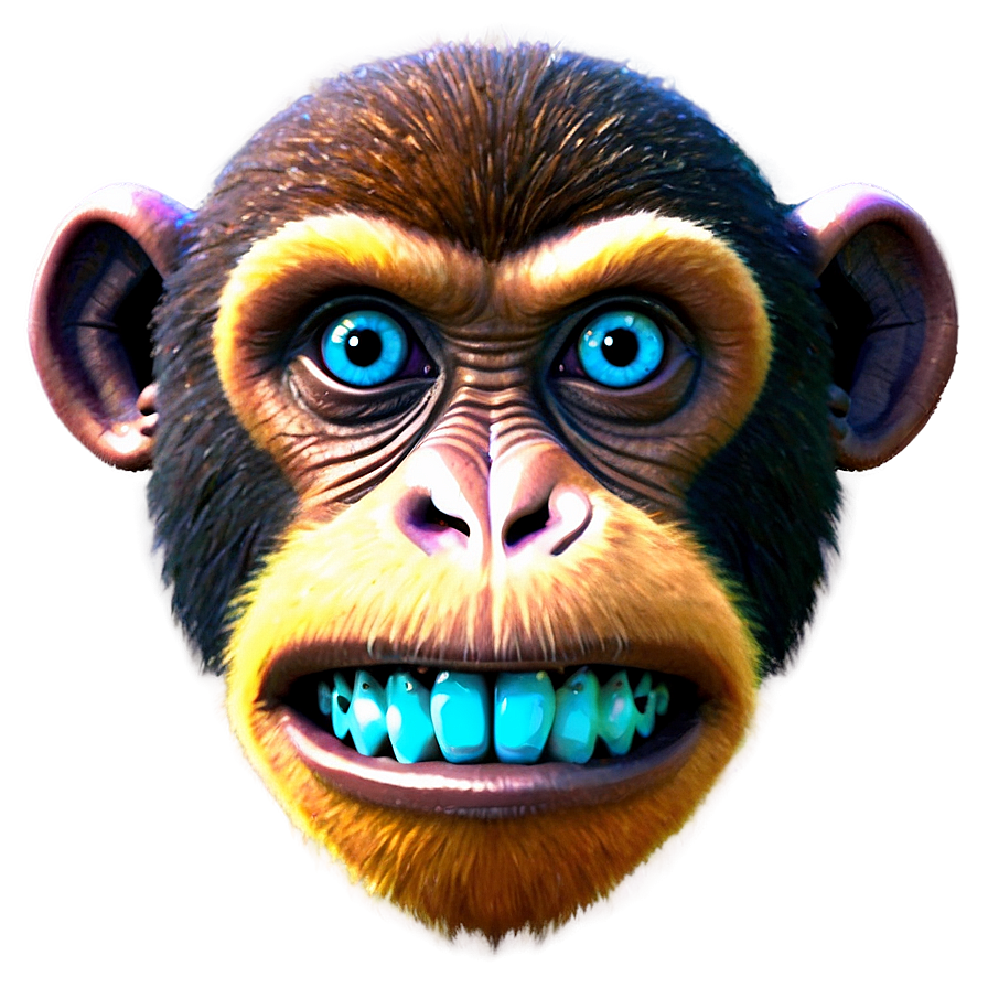Neon Monkey Face Sign Png 5 PNG