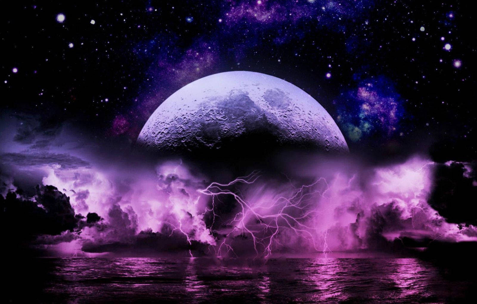 Neon Moon Purple Storm Wallpaper