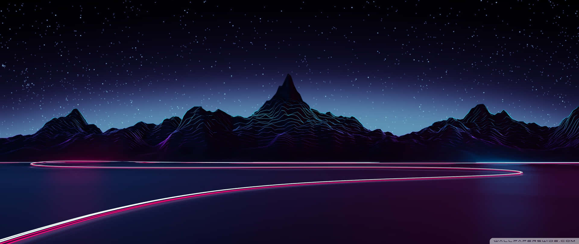 Neon Mountain Landscape Wallpaper Wallpaper