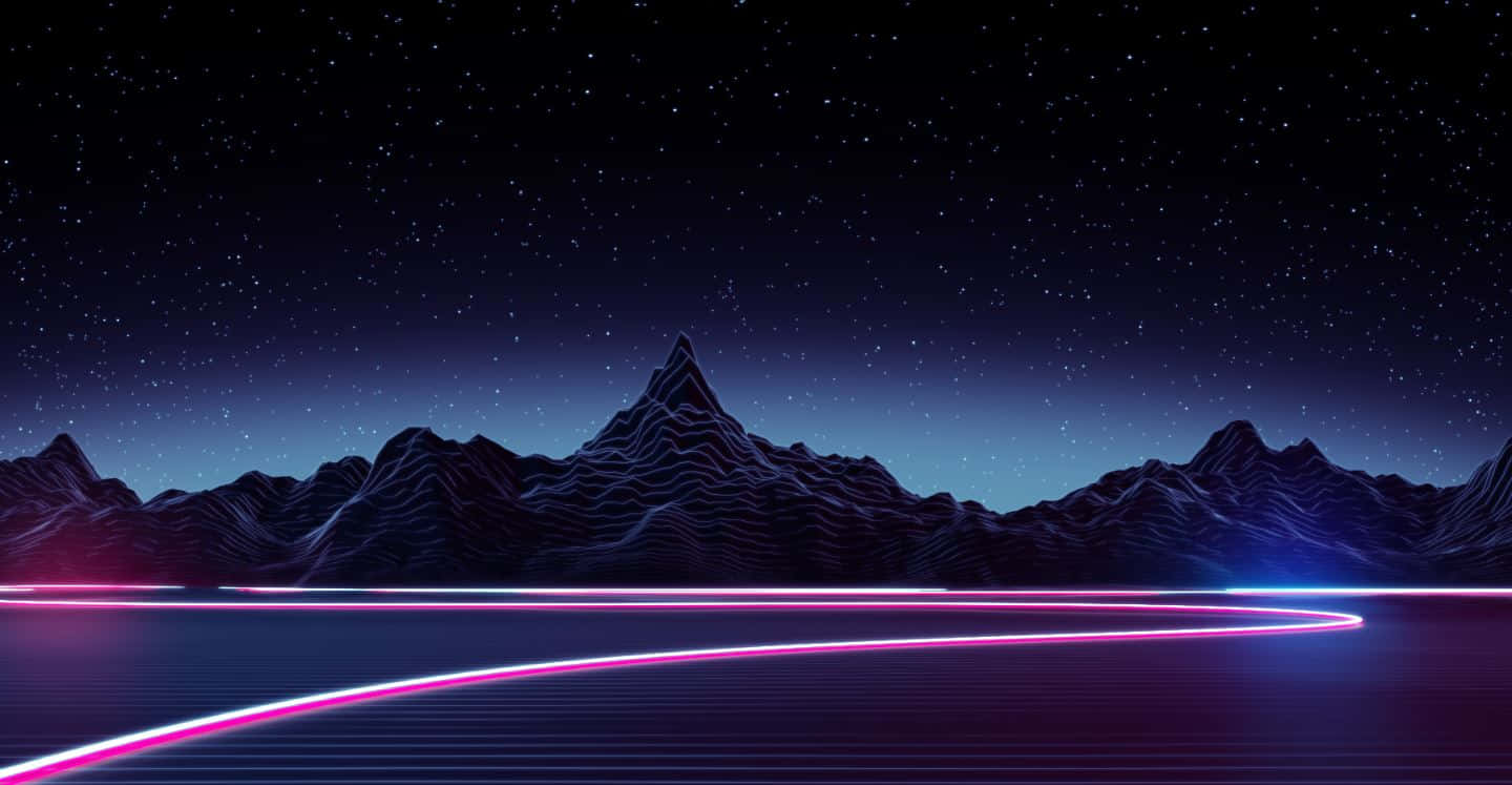 Neon Mountain Landscape Wallpaper