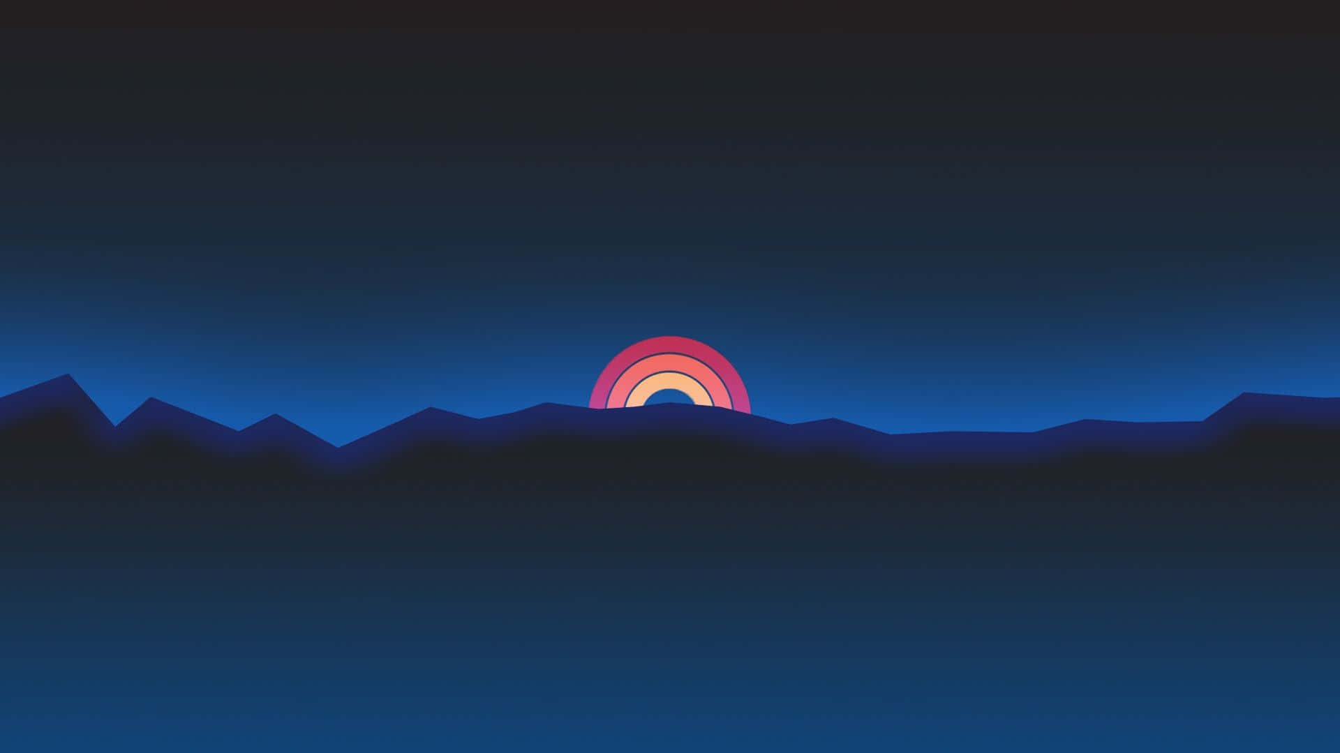Neon Mountain Sunset Wallpaper