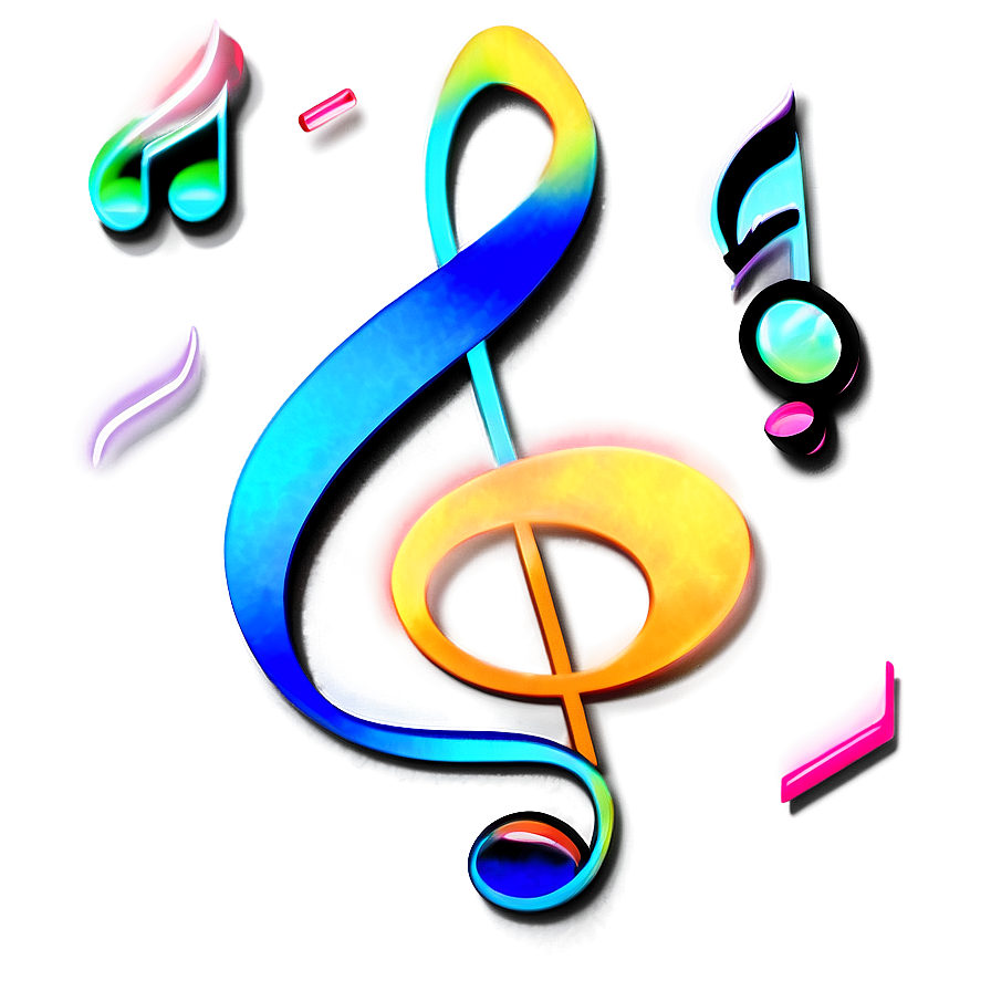 Download Neon Music Notes Png 06112024 | Wallpapers.com