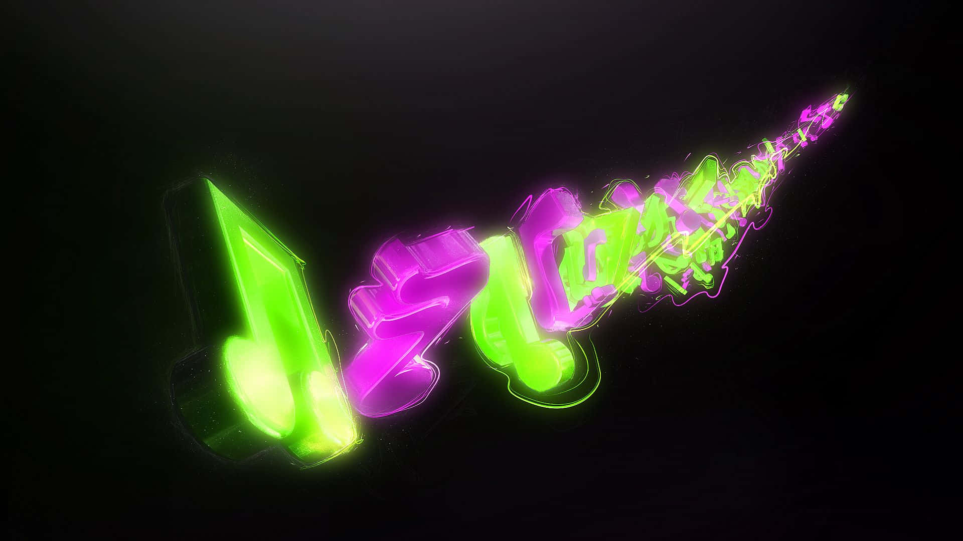 Neon Music Word Art Wallpaper