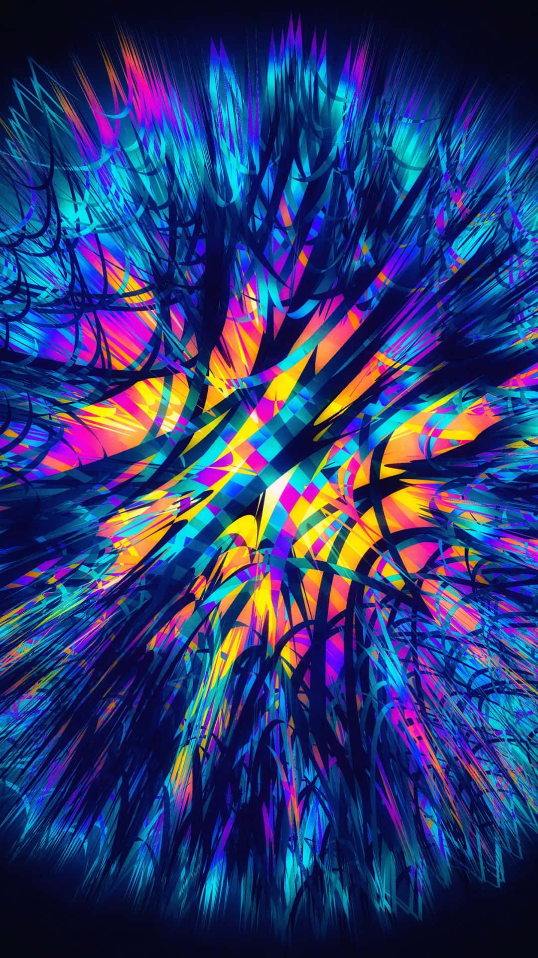 Neon Nature Explosion Wallpaper