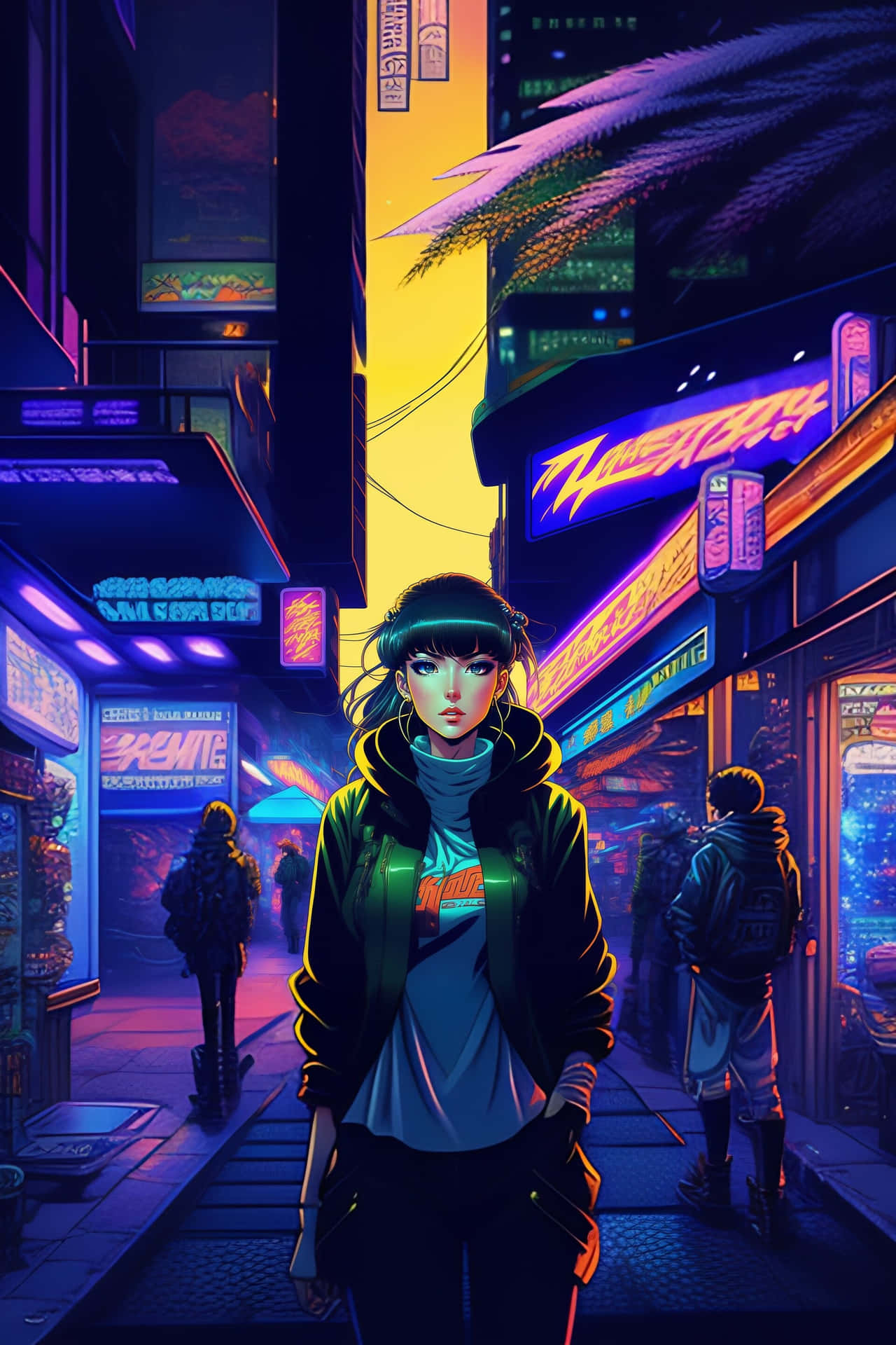 Neon Nightlife Anime Aesthetic.jpg Wallpaper