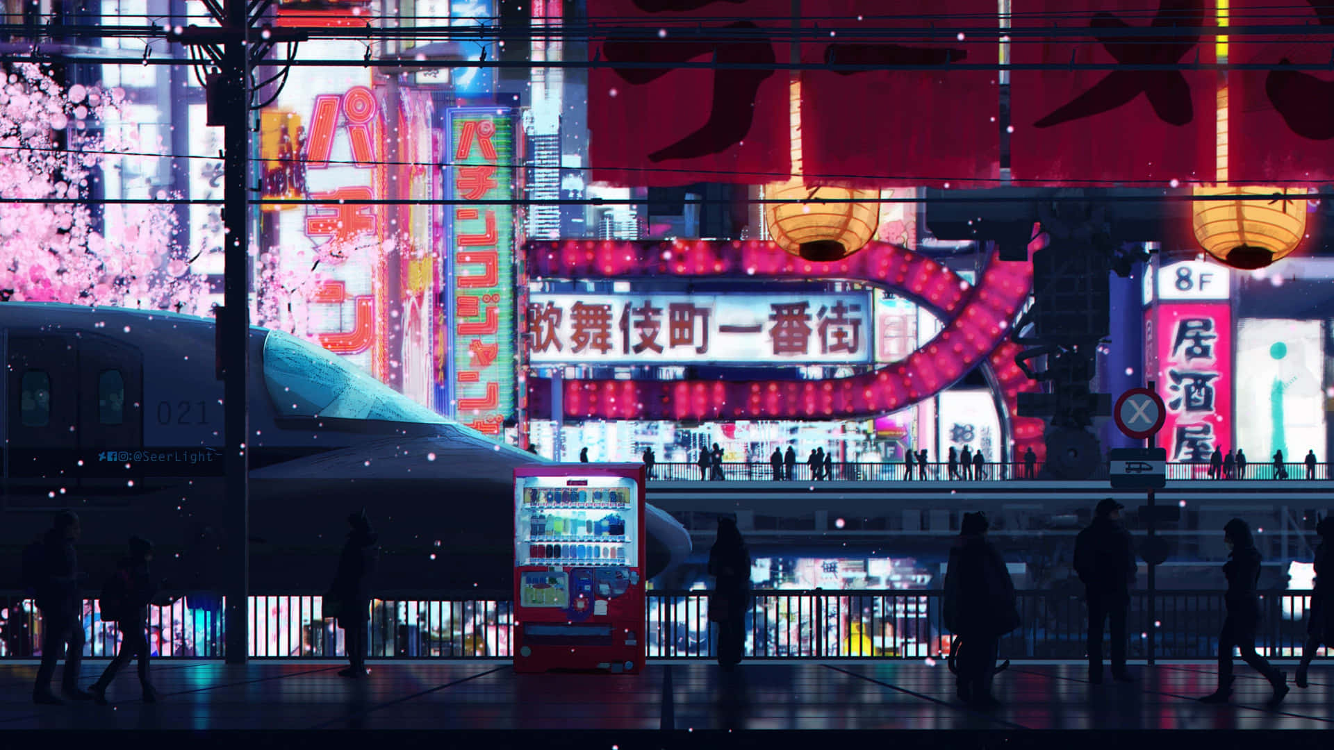 Neon Nightlifein Japan City Wallpaper