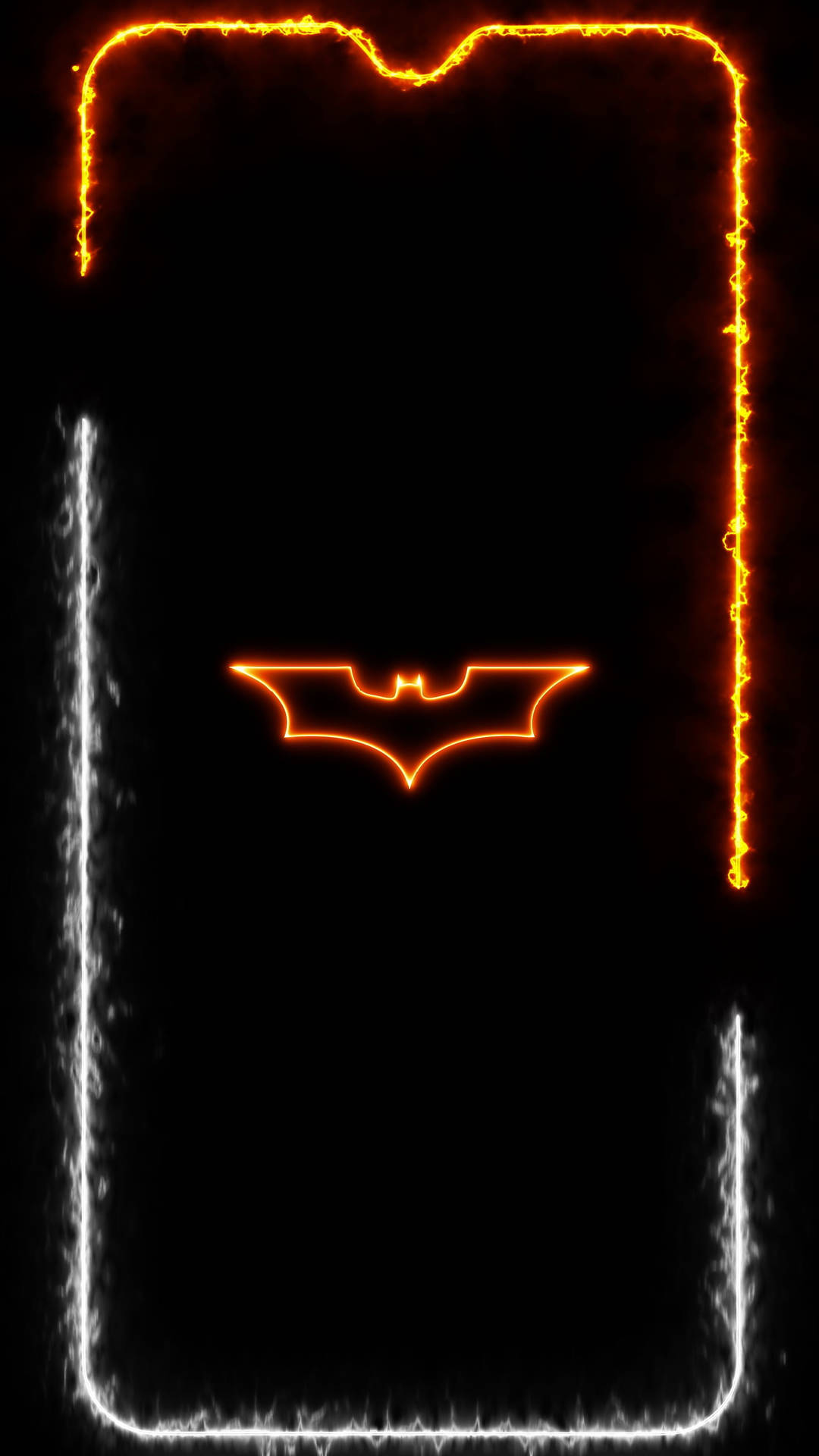 Neon Orange Aesthetic Batman Phone Frame Wallpaper