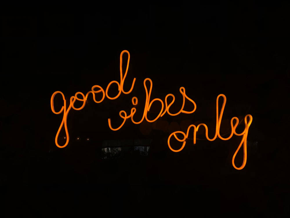 Neon Orange Aesthetic Good Vibes Only Wallpaper