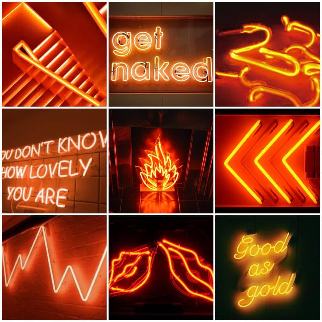 Neon Orange Aesthetic Some Messages Wallpaper