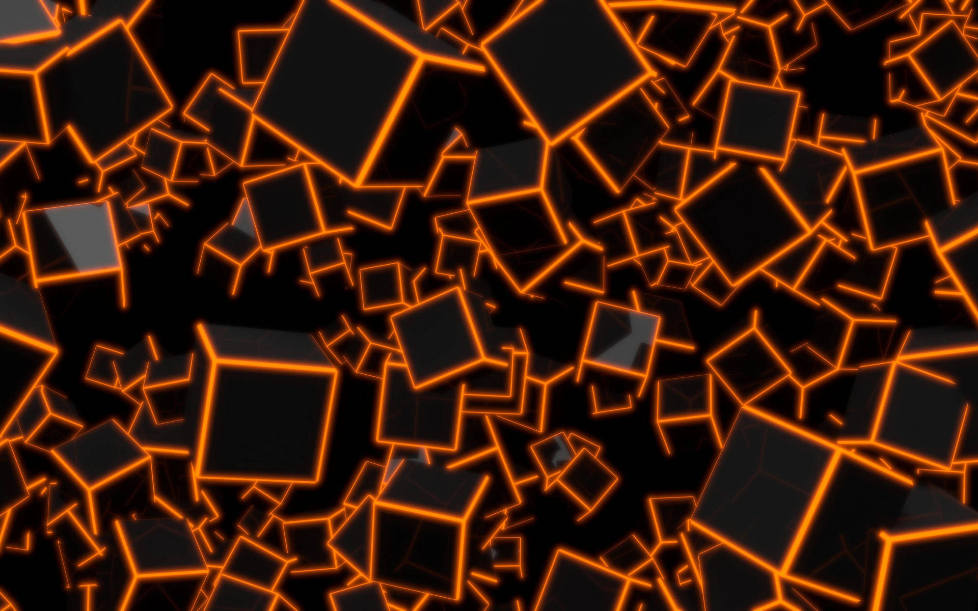 Neon Orange Tiny Cubes Wallpaper