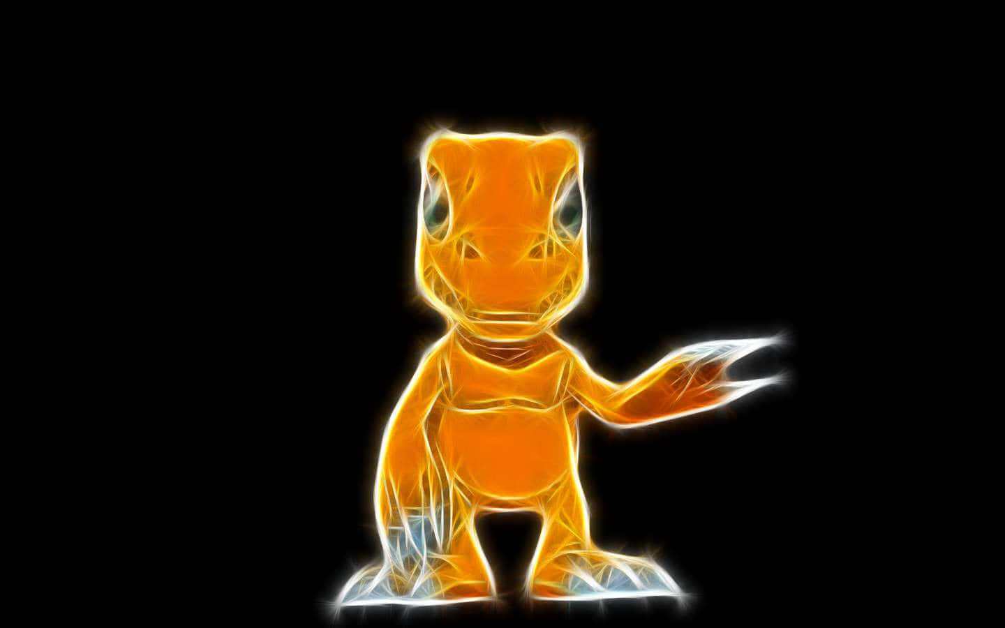 Neon Omrande Agumon Digitale Kunst Achtergrond