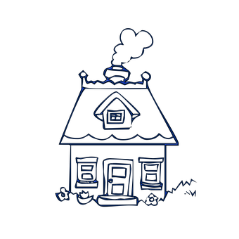 Neon Outline Cosy House PNG