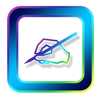 Neon Outline Drawing App Icon PNG