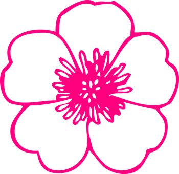 Neon_ Outline_ Flower_ Graphic PNG