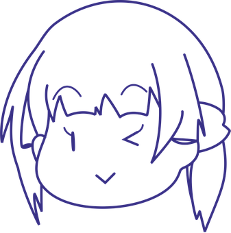 Neon Outline Girl Avatar PNG