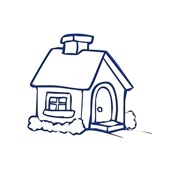 Neon Outline Simple House PNG