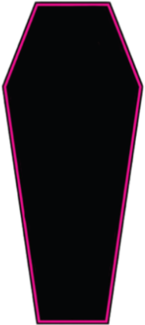 Neon Outlined Coffin Graphic PNG