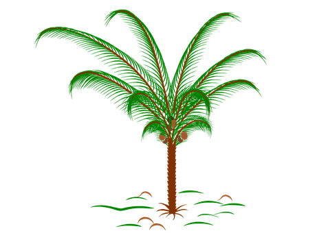 Neon Palm Tree Illustration PNG