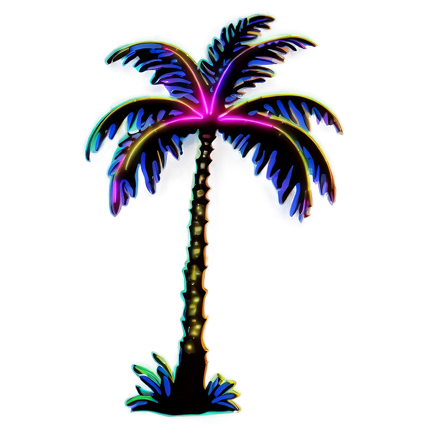 Neon Palm Tree Png 3 PNG