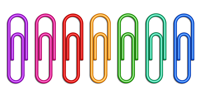 Neon Paperclips Colorful Array PNG