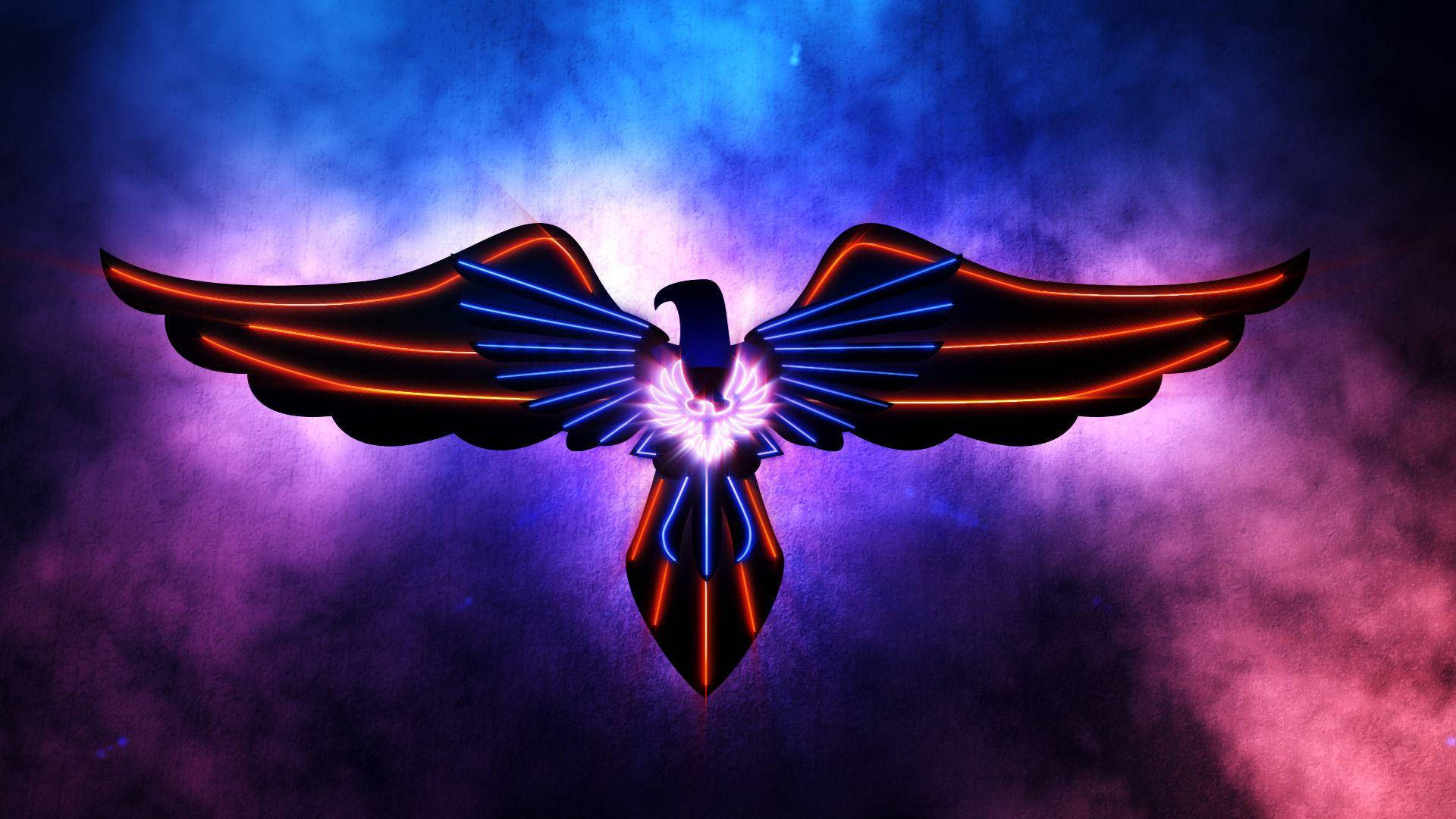 Neon Phoenix Symbol from American Gods Series Wallpaper