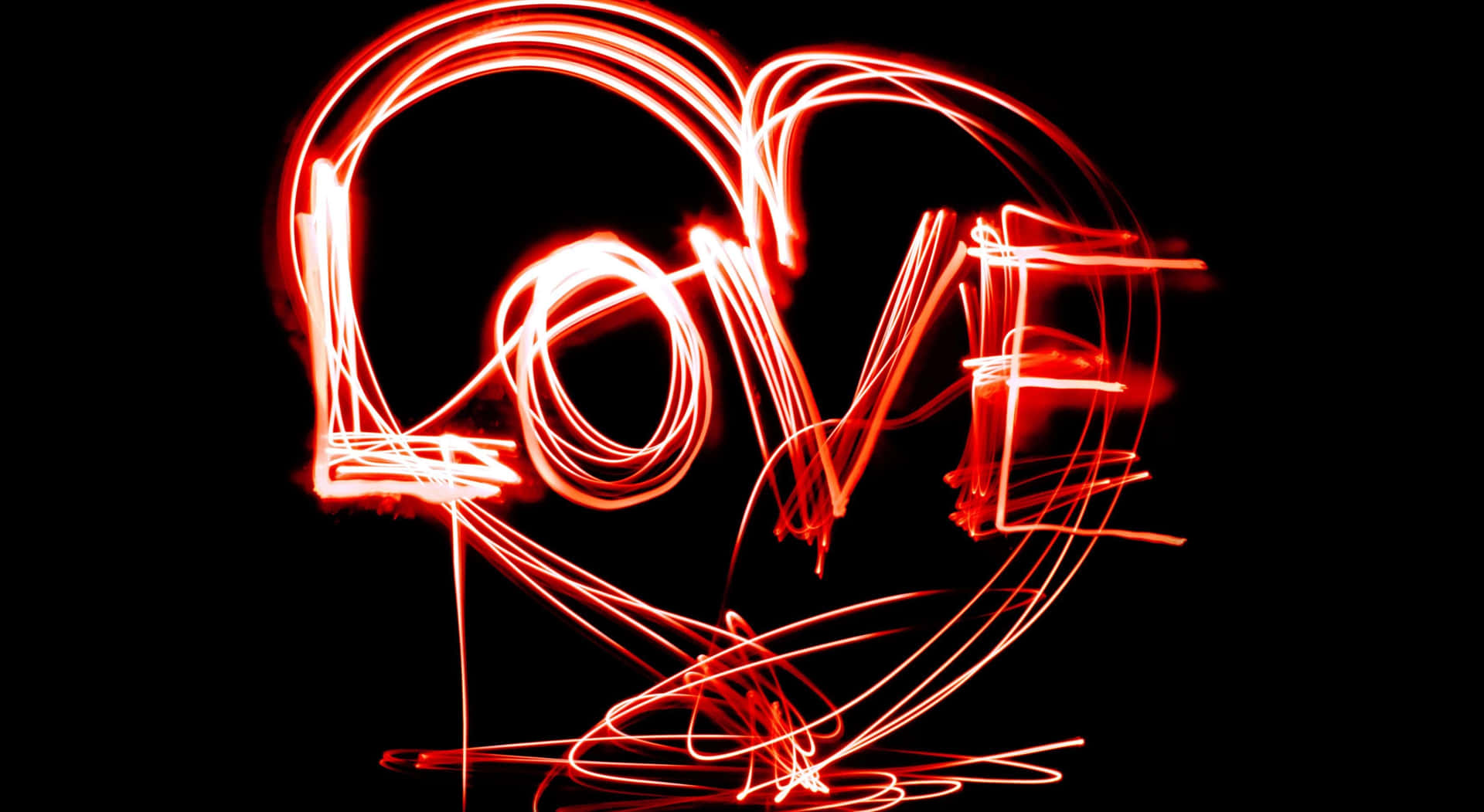 Neon Red Love Heart Picture